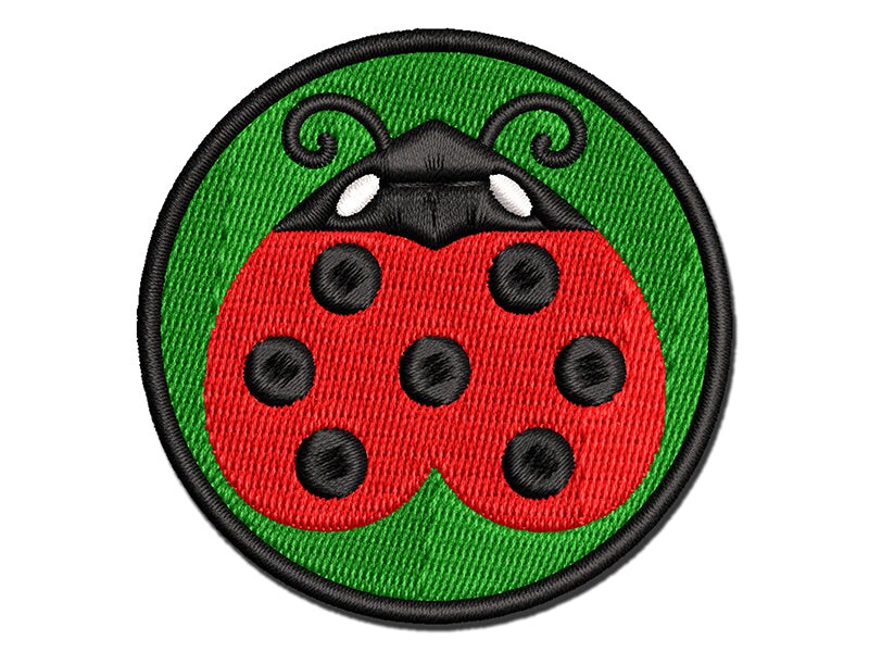 Love Bug Heart Shaped Ladybug Multi-Color Embroidered Iron-On or Hook &#x26; Loop Patch Applique