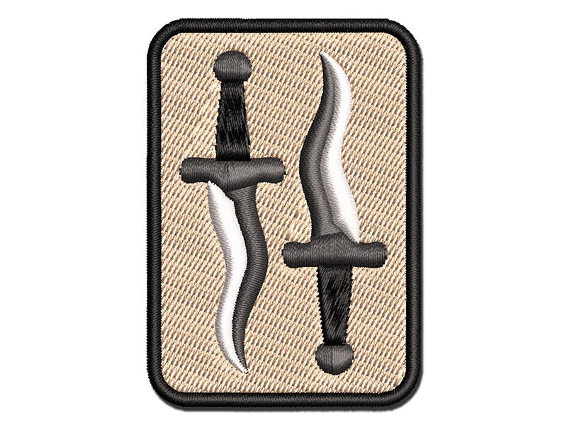Daggers and Knives for a Thief or Rogue Multi-Color Embroidered Iron-On or Hook &#x26; Loop Patch Applique