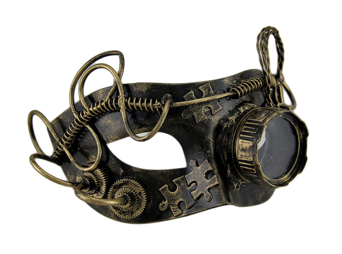 Metallic Steampunk Monocle Eye Mask