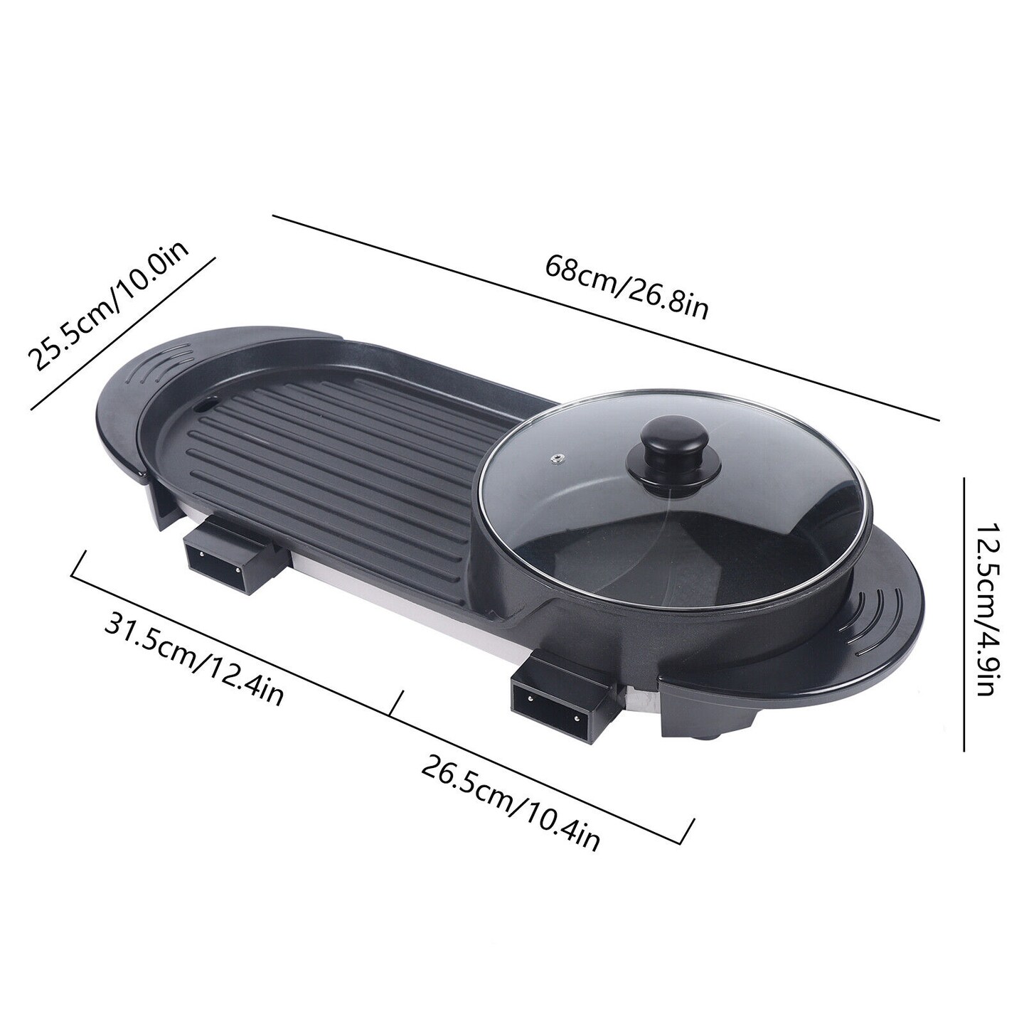 Kitcheniva 2 in 1 Electric Non-Stick Grill Hot Pot