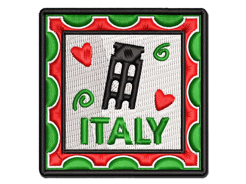 Italy Passport Travel Multi-Color Embroidered Iron-On or Hook &#x26; Loop Patch Applique