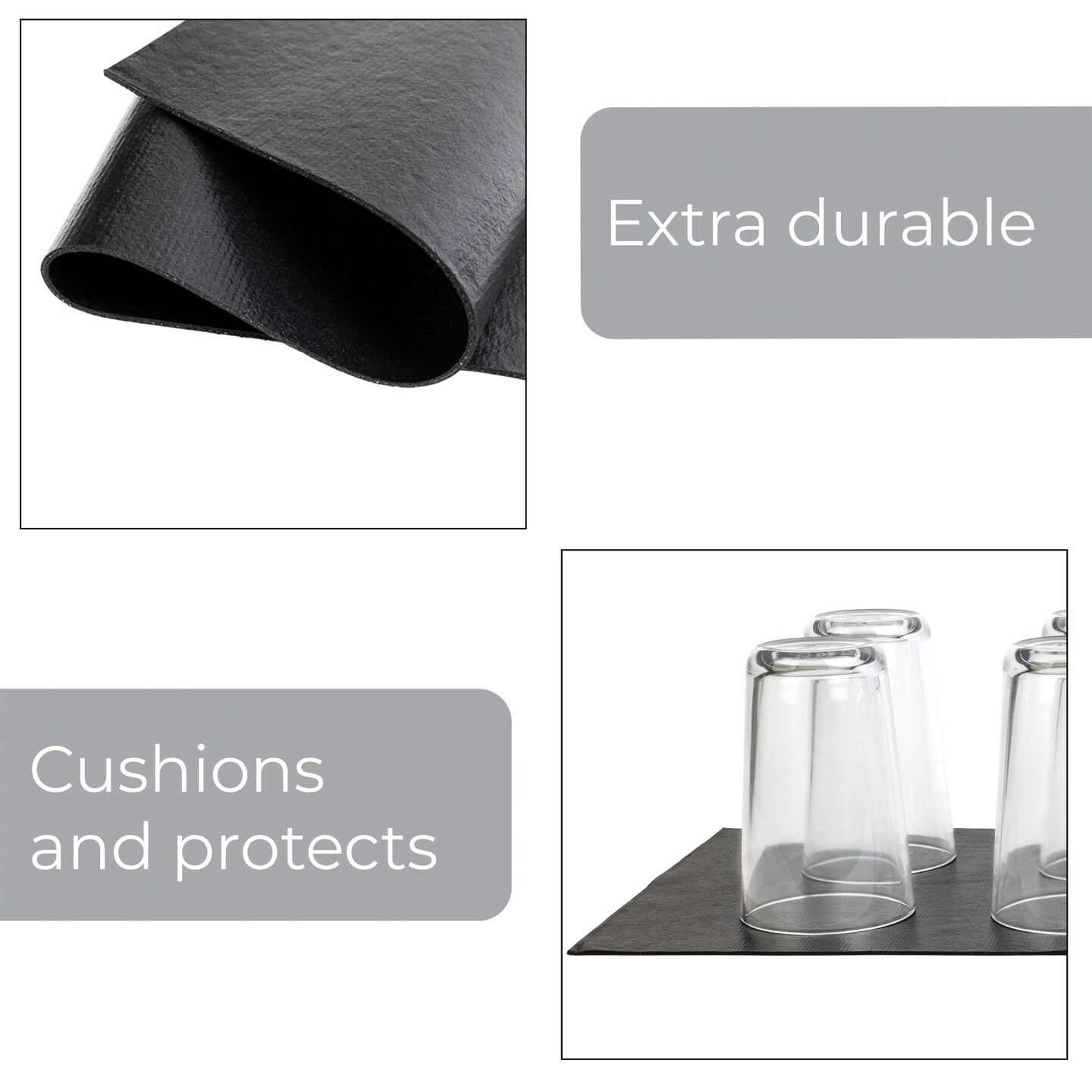 Smart Design Master Solid Grip Shelf Liner - 18 Inch x 24 Feet Total (Set of 6 Rolls) - Black