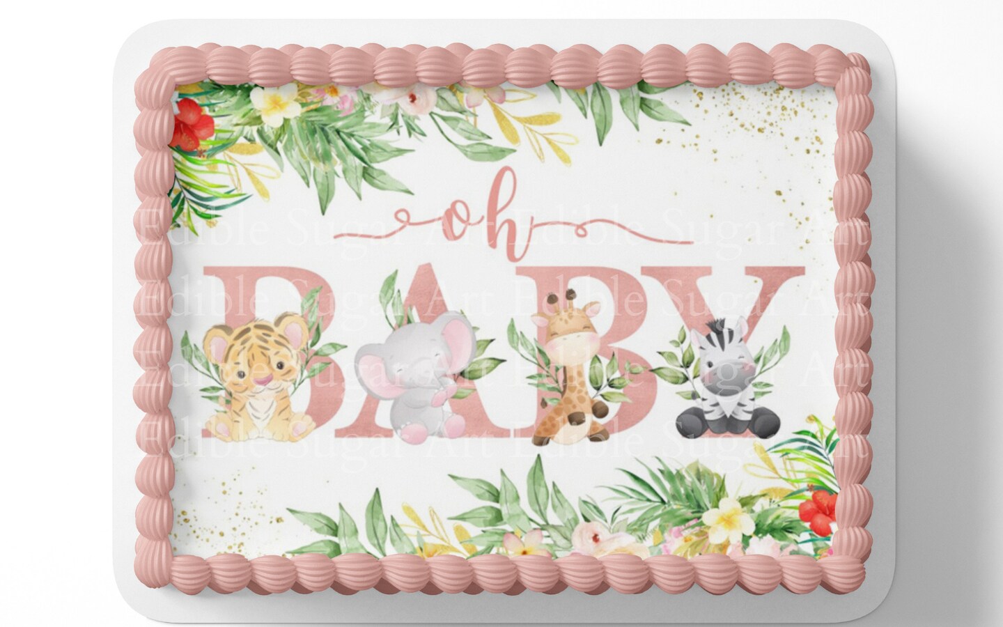 Safari Baby Shower Cake Topper Safari Sheet Cake Topper Safari baby