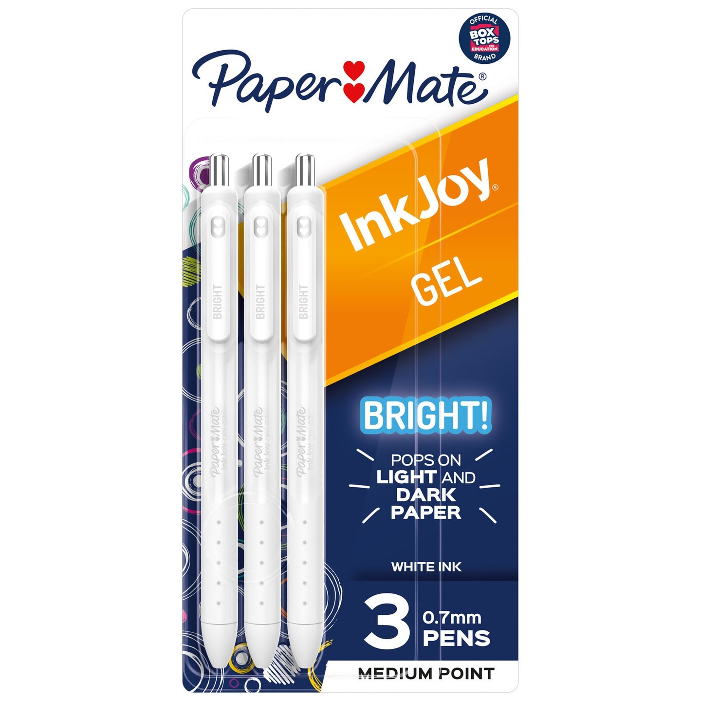 Paper Mate Inkjoy Gel Pens .7mm 3/Pkg-White Ink