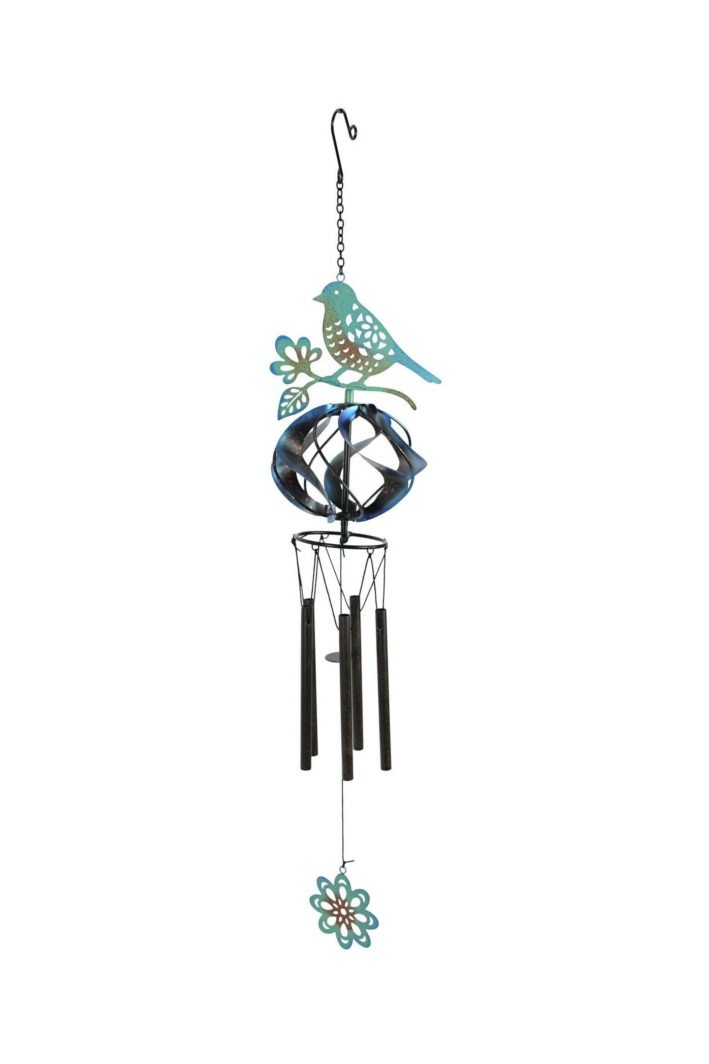 Metal Bird Wind Chime Spinner Garden Art Hanging Patio Decor Yard Decoration