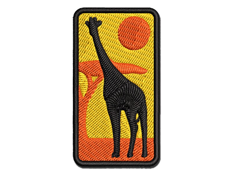 Giraffe Standing Solid Multi-Color Embroidered Iron-On or Hook &#x26; Loop Patch Applique