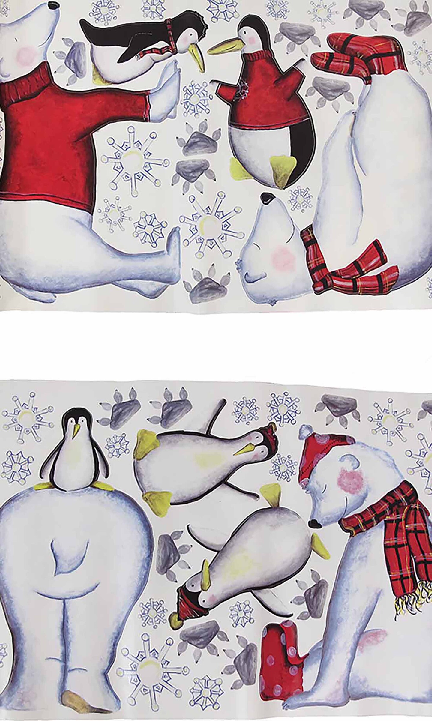 Polar Bear Buddies Reusable Peel and Stick Wall Decals