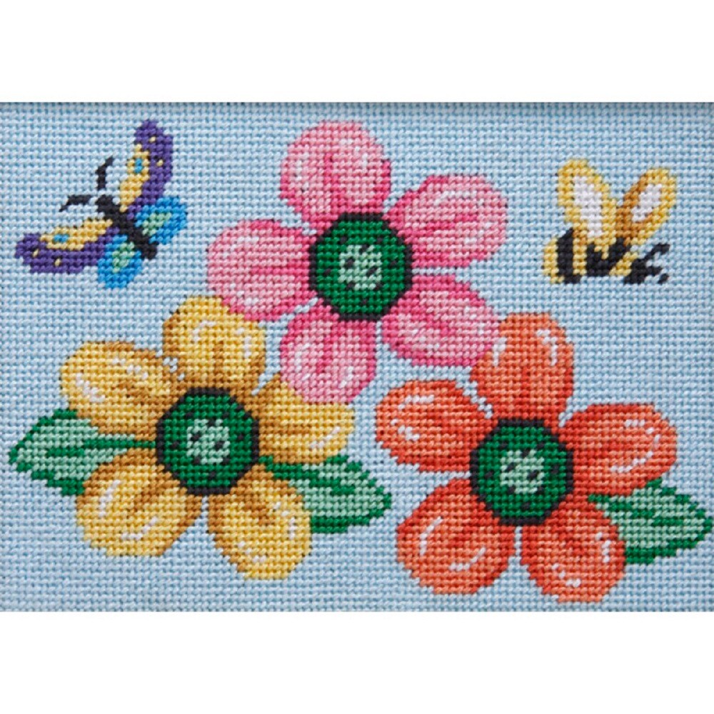 Flowers-Butterfly-Bee - Needlepoint Kit