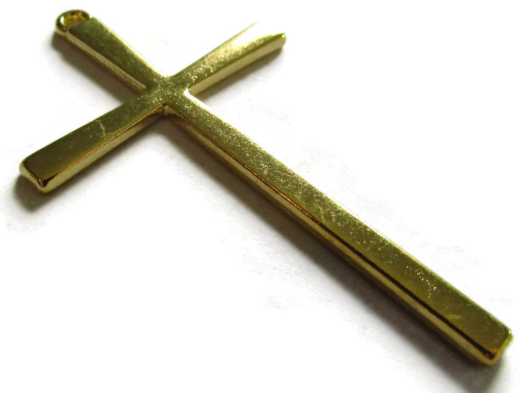 2 61x36mm Large Gold Cross Pendant Zinc Alloy Cross Big Christian Cross Charm
