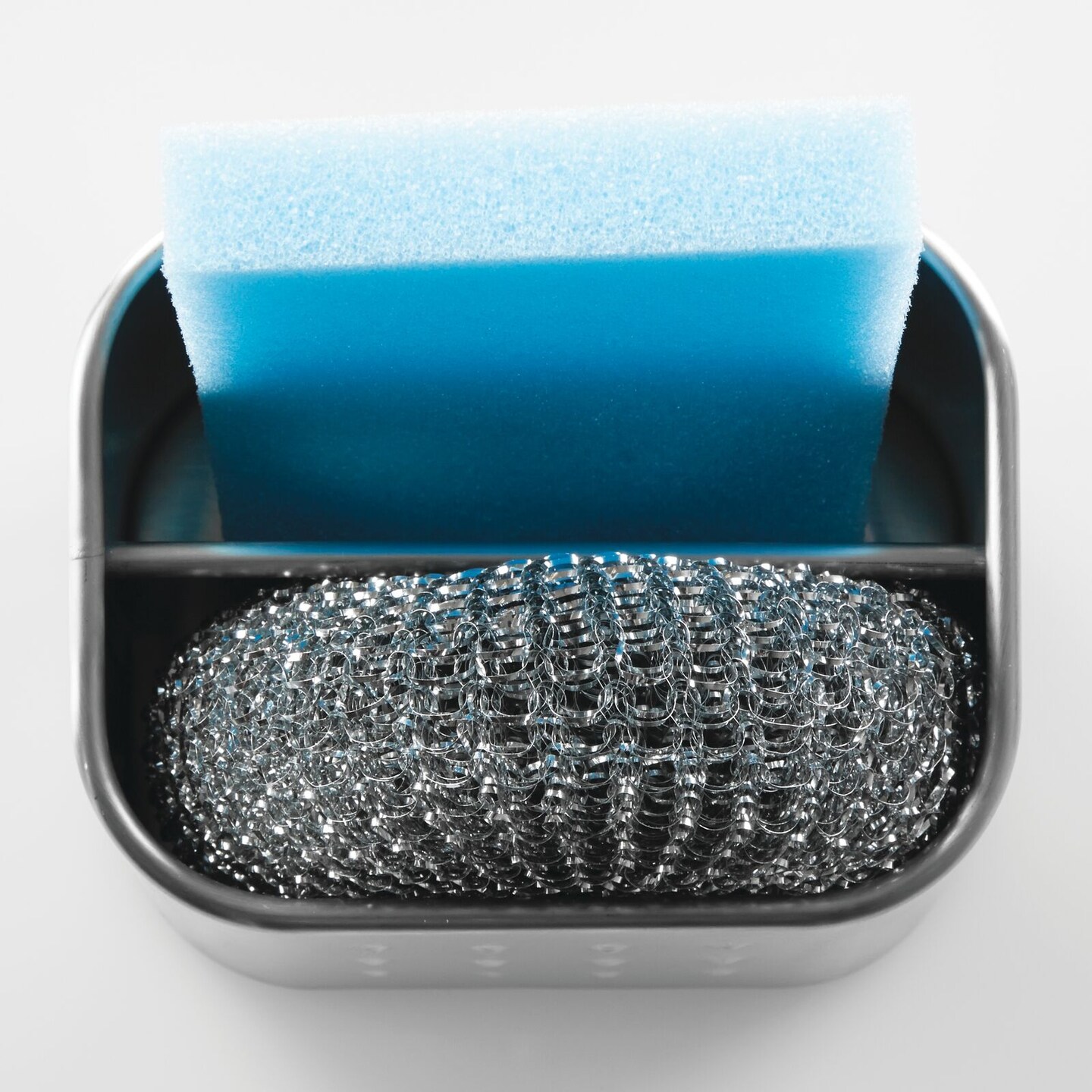 mDesign Metal Kitchen Sink Storage Caddy, Soap / Sponge Holder