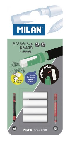 Milan Mechanical Pencil Eraser Refill 4pk