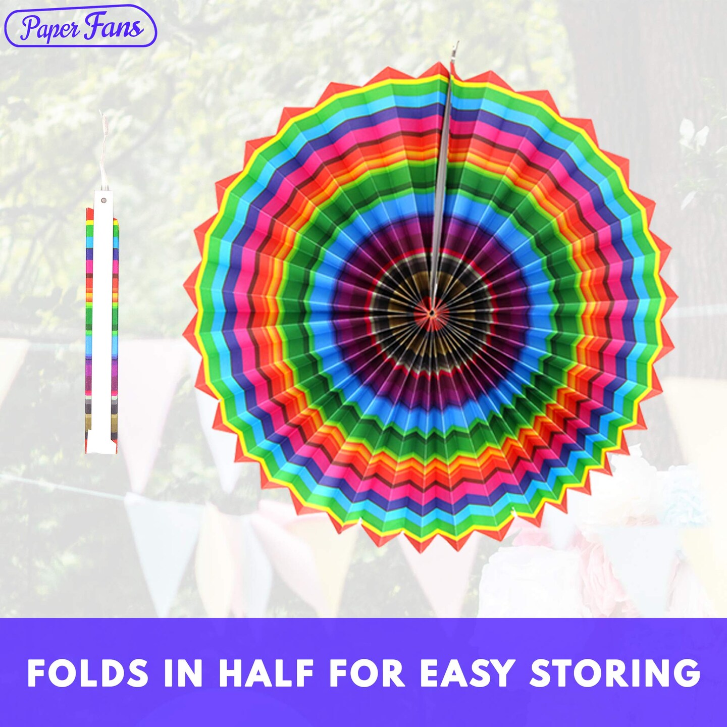 Big Mo's Toys Paper Fans Pink Green And Blue Mexican Fiesta Party Decorations Supplies Paper Fan Rosettes