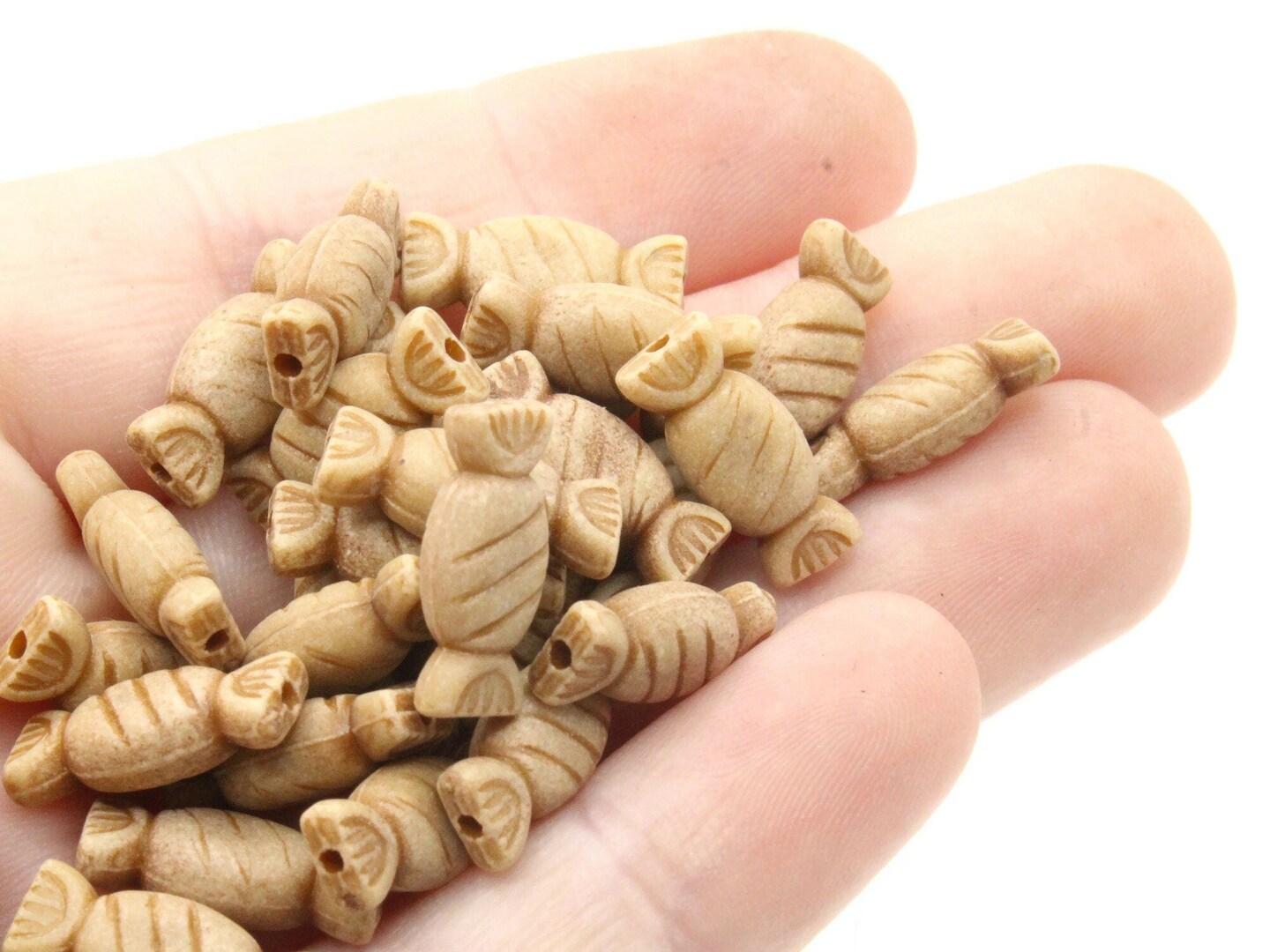 90 15mm Brown Wrapped Candy Plastic Beads Acrylic Beads