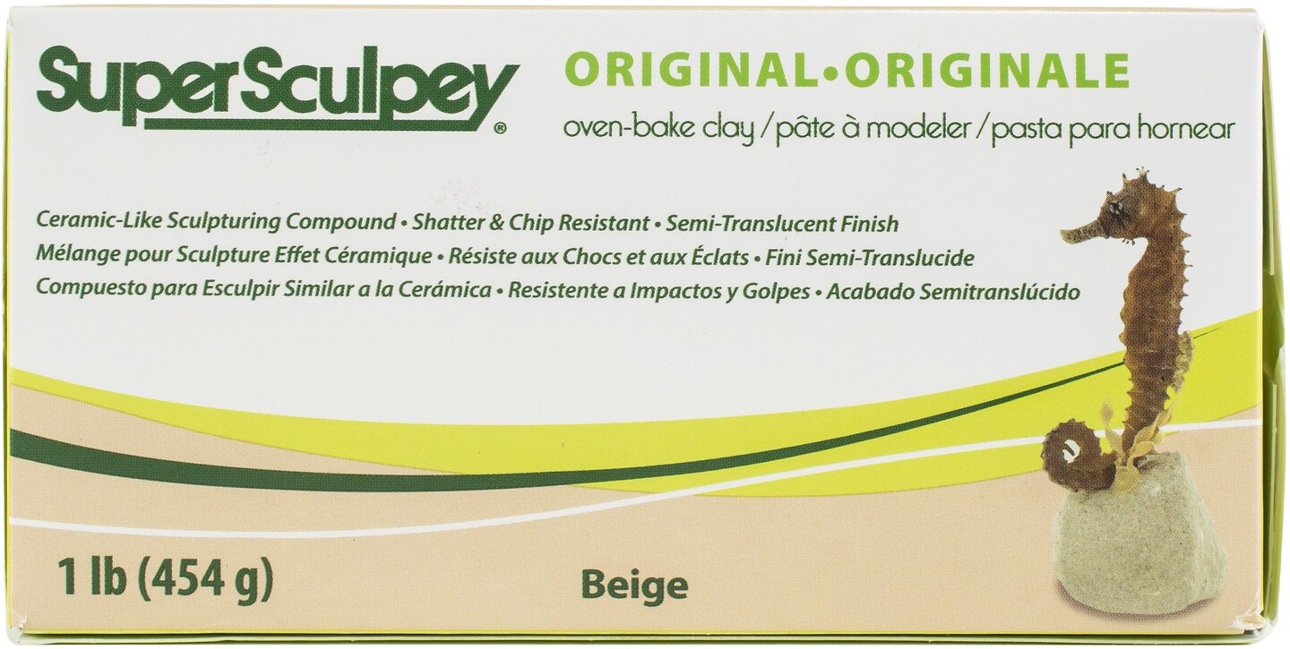 Beige Color Super Sculpey 1lb 454g. Oven Baked Polymer Clay 