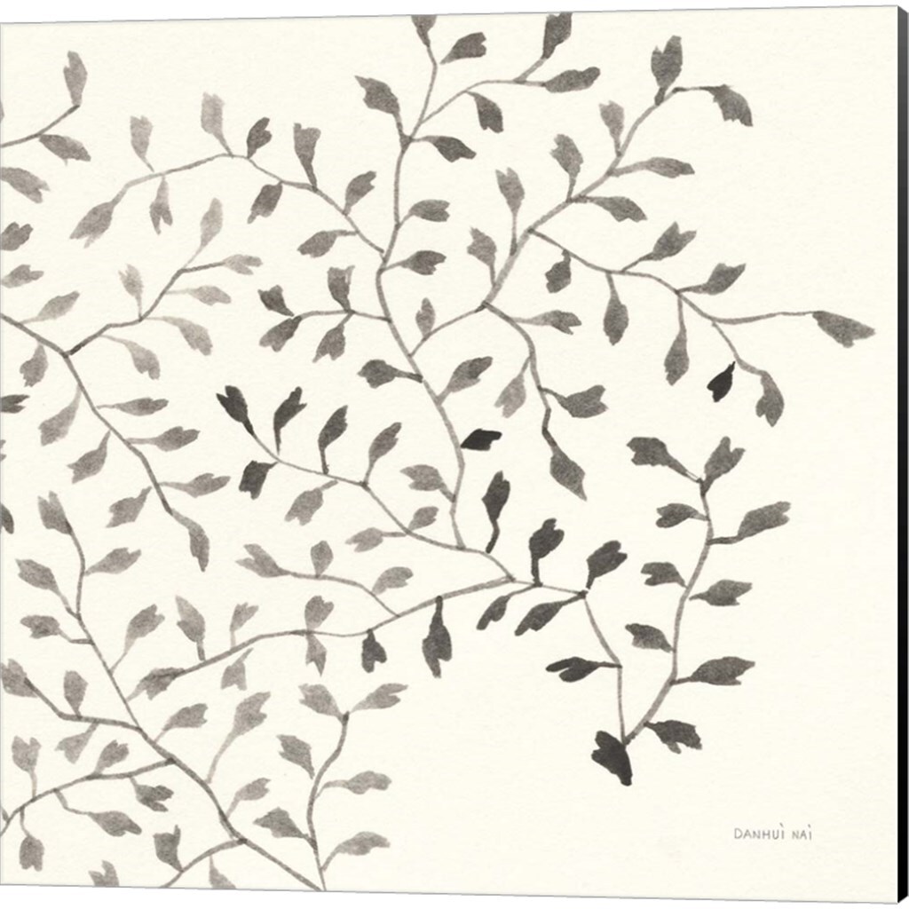 Ink Leaf by Danhui Nai 14&#x22; x 14&#x22; Canvas Wall Art (Set of 2)
