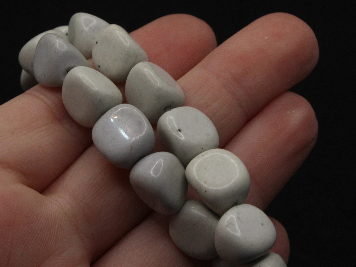 15 inch Stone Nugget Beads   White Mountain Jade Dolomite Marble Gemstone Beads