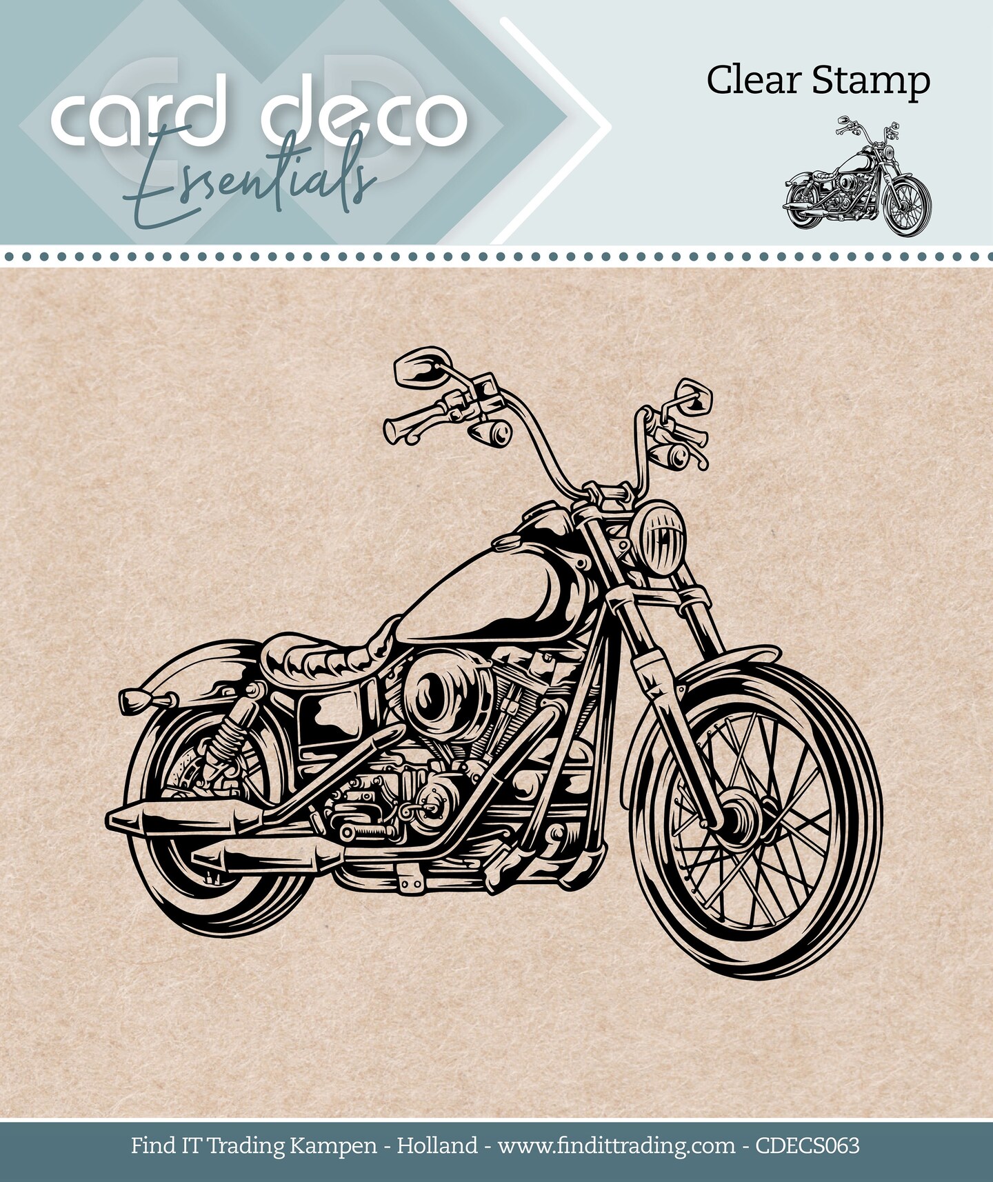 Find It Trading Card Deco Essentials Clear Stamp-Motorcycle