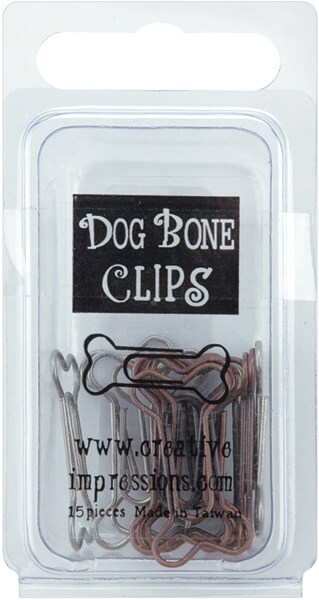 Multipack of 4 - Metal Dog Bone Paper Clips 1.125"X.5" 15/Pkg-Pewter & Antique Copper