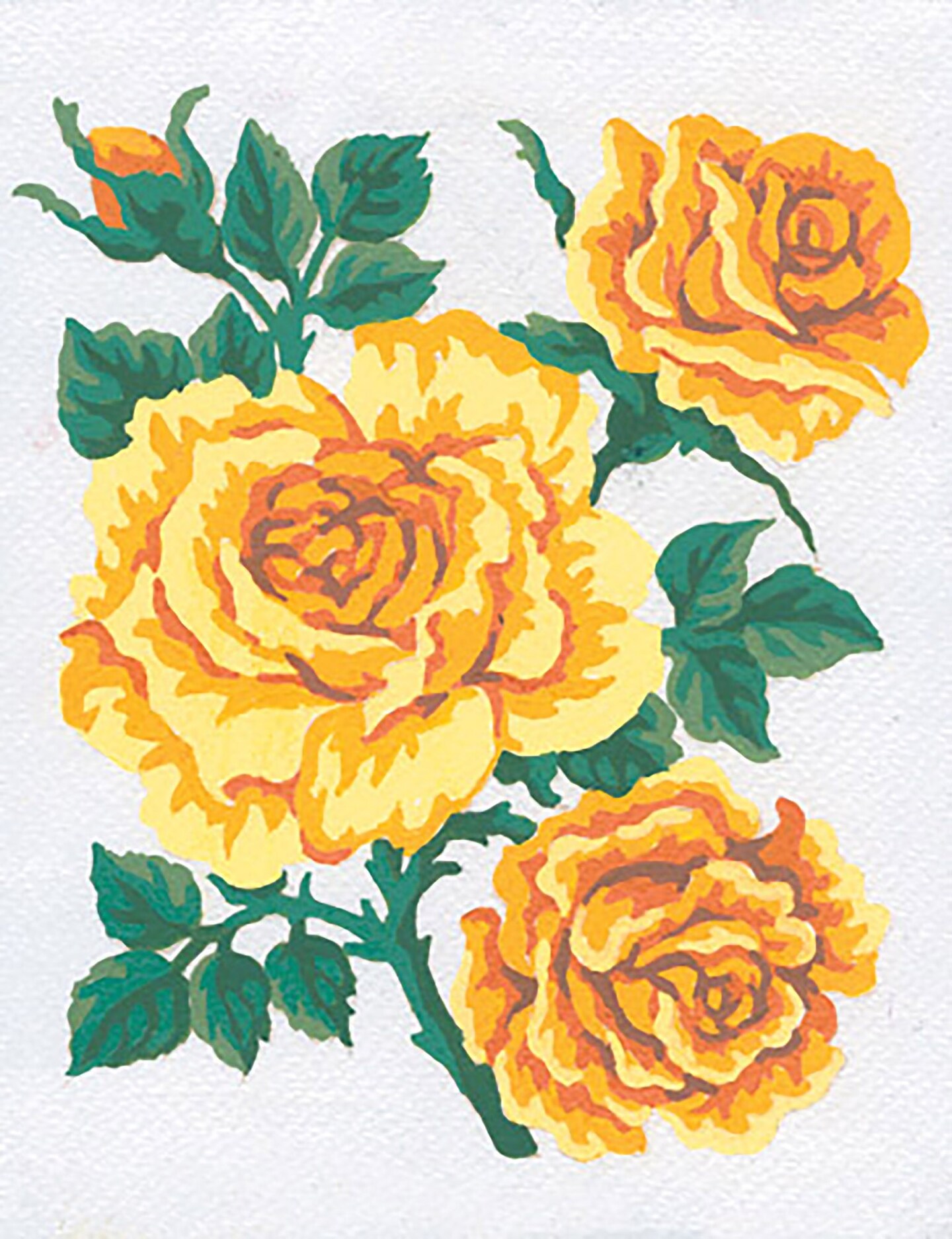 Collection D&#x27;Art Stamped Needlepoint Kit 8&#x22;X10&#x22;-Yellow Roses