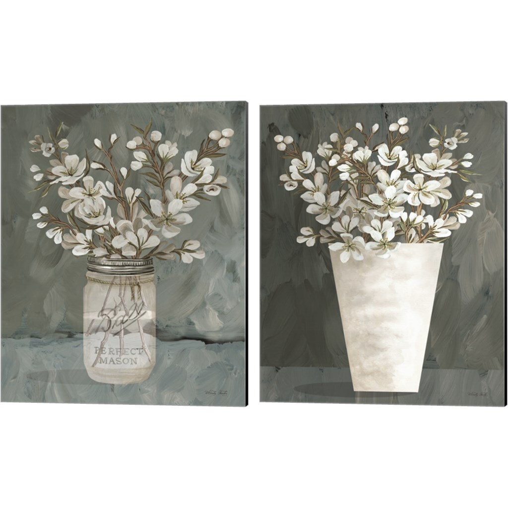 Spring Blooms by Cindy Jacobs 12" x 15" Canvas Wall Art (Set of 2 ...