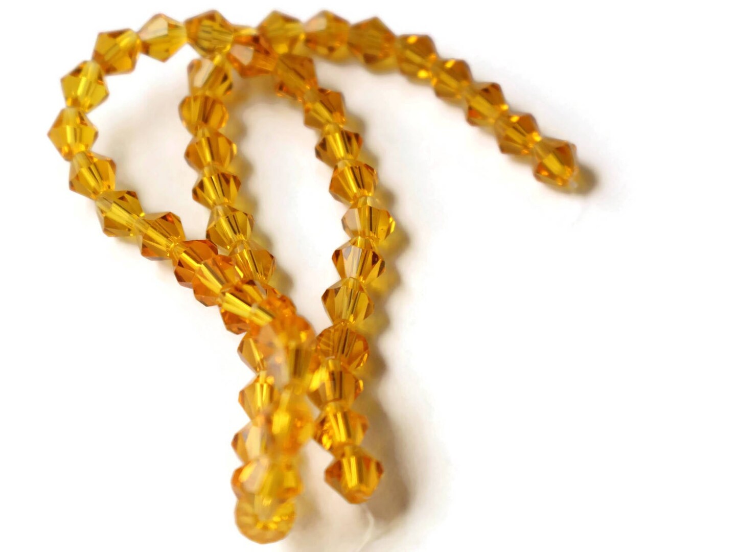 50 6mm Orange Crystal Beads Faceted Bicone Beads Full Strand Spacer Beads