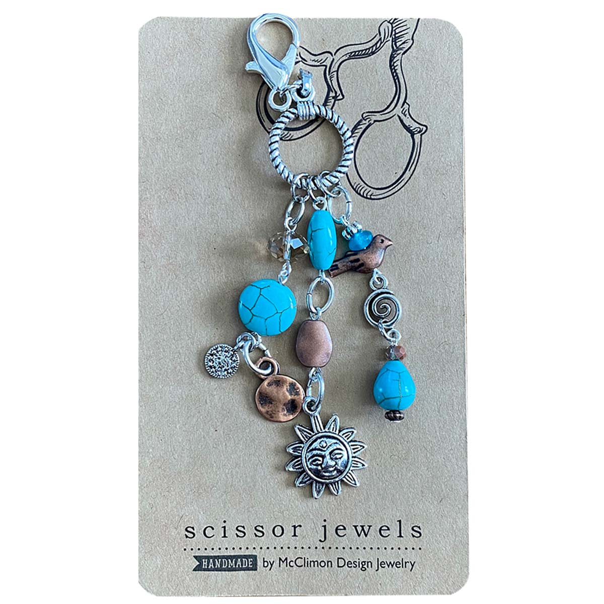 Alice Peterson Scissor Jewels Fob - Sun SJ104
