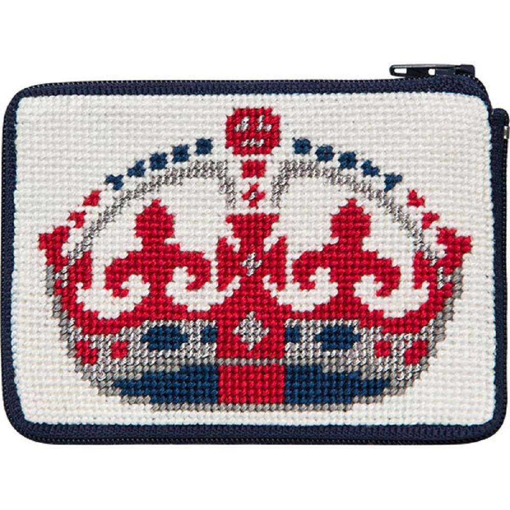 Alice Peterson Stitch & Zip Coin Case Needlepoint Kit - SZ210 English Crown