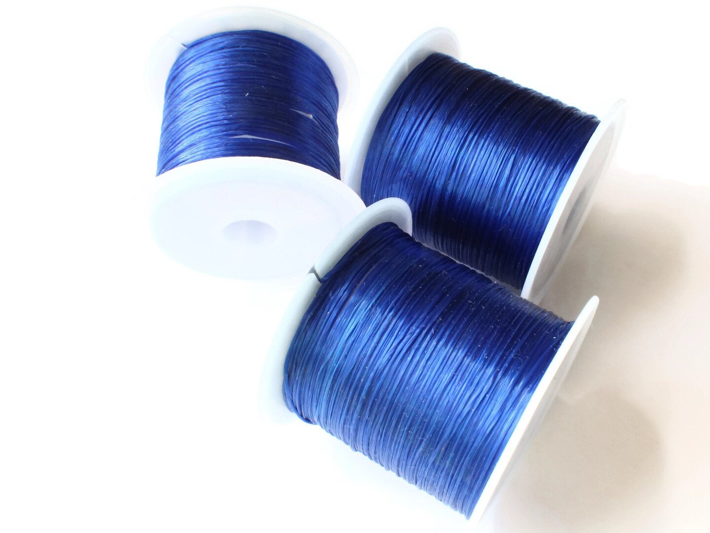 3 Rolls Thread Dark Blue Elastic Cord 0.8mm Elastic Thread 10 Meters per roll