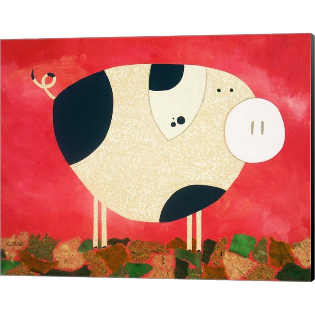 Pig Newton & Vincent Van Goat by Casey Craig 15" x 12" Canvas Wall Art (Set of 2)