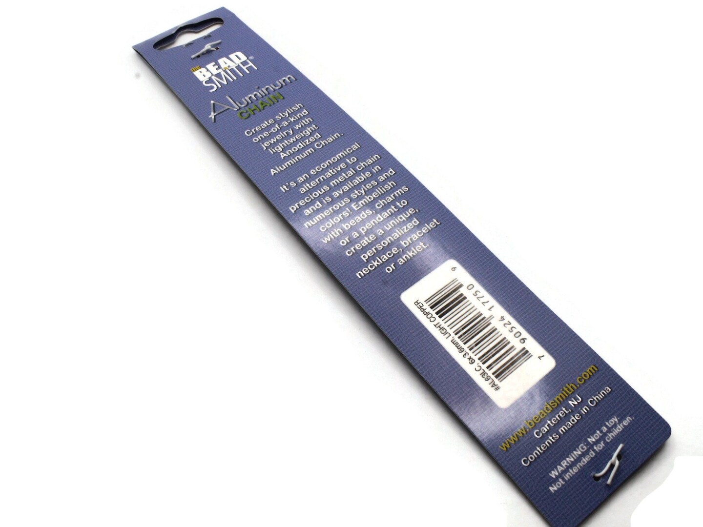 36 Inch Light Copper Curb Chain - The Bead Smith Anodized Aluminum Chain 6mm x3.6mm