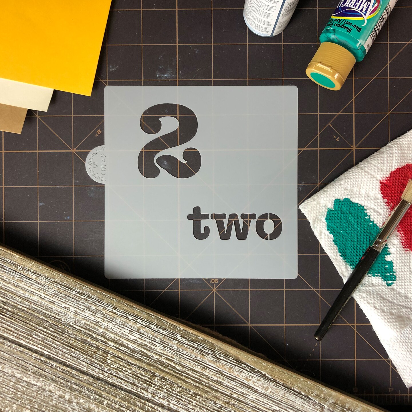 Number Two Cookie & Craft Stencil | CM142 by Designer Stencils | Cookie Decorating Tools | Baking Stencils for Royal Icing, Airbrush, Dusting Powder | Craft Stencils for Canvas, Paper, Wood | Reusable Food Grade Stencil