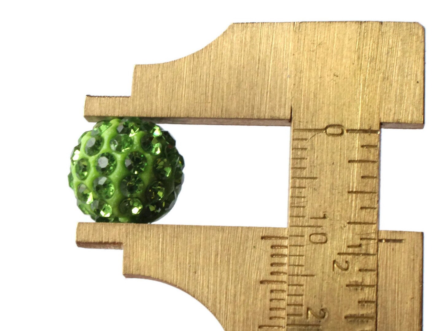 12mm Green Rhinestone Beads Round Polymer Clay Sparkle Beads Shamballa Beads Pave Gumball Bead