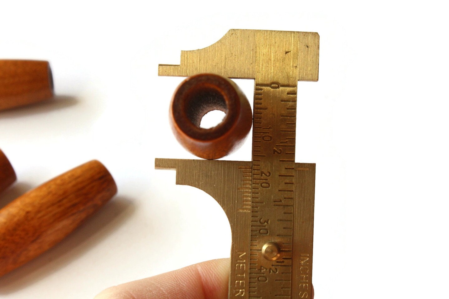 4 2 Inch Long Large Brown Tube Beads Vintage Wood Beads Large Hole Wooden Beads