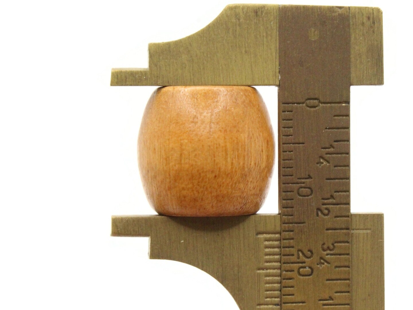 8 17mm Light Brown Large Hole Wooden Barrel Beads