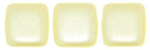 Czechmate 6mm Square Glass Czech Two Hole Tile Bead, Pearl Coat-Cream