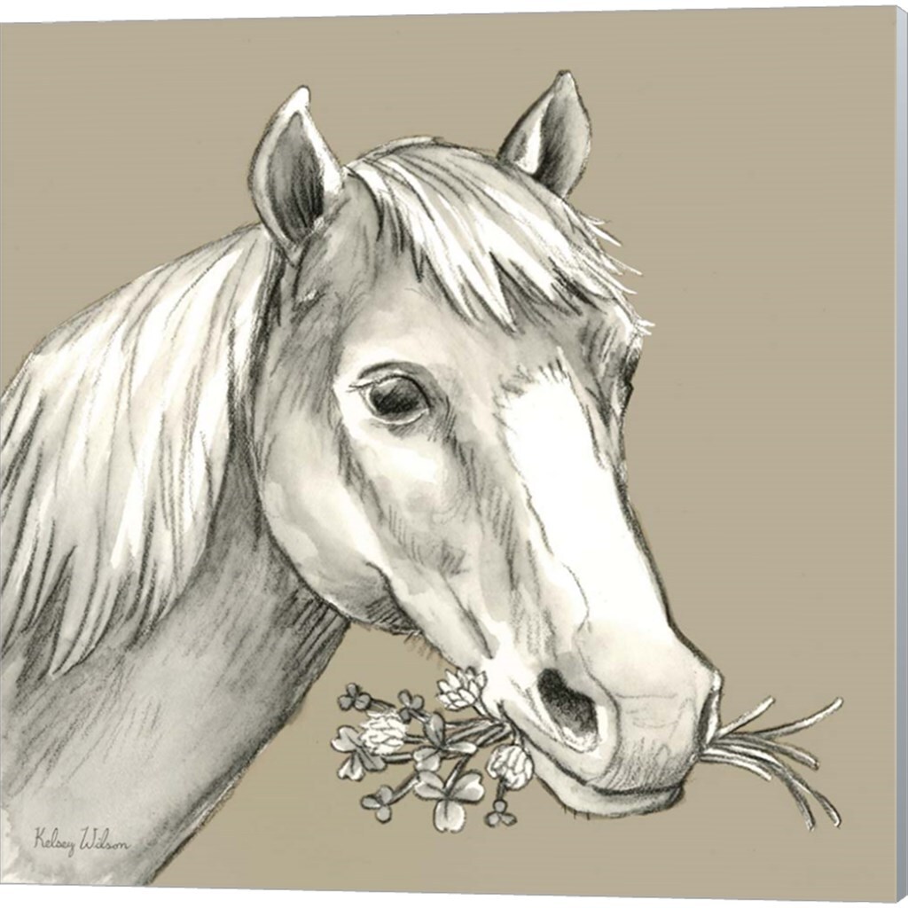 Cow &#x26; Horse by Kelsey Wilson 14&#x22; x 14&#x22; Canvas Wall Art (Set of 2)