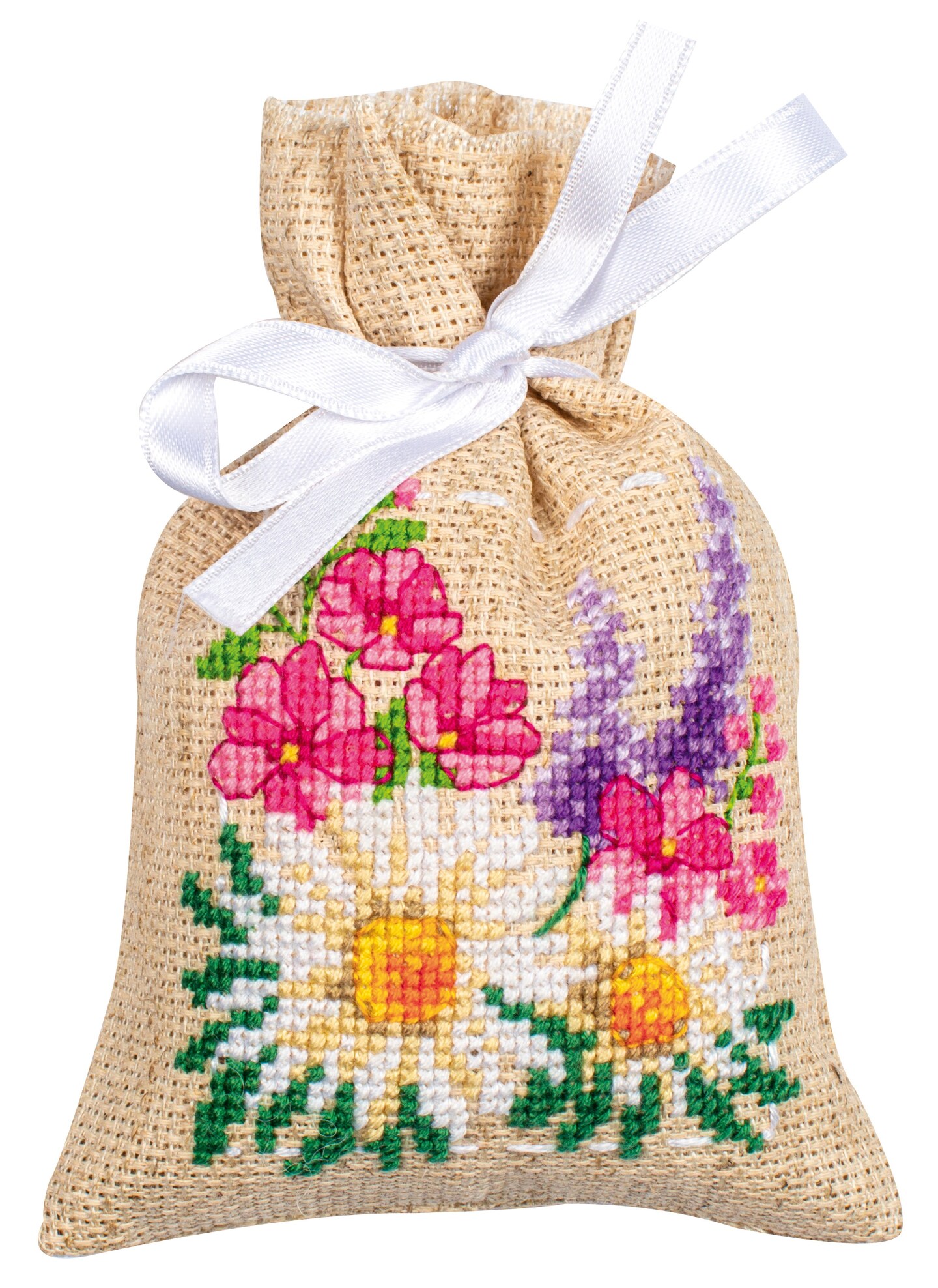Vervaco Counted Cross Stitch Sachet Bags Kit 3.2"X4.8" 3/PkgSpring Flowers (18 Count) Michaels