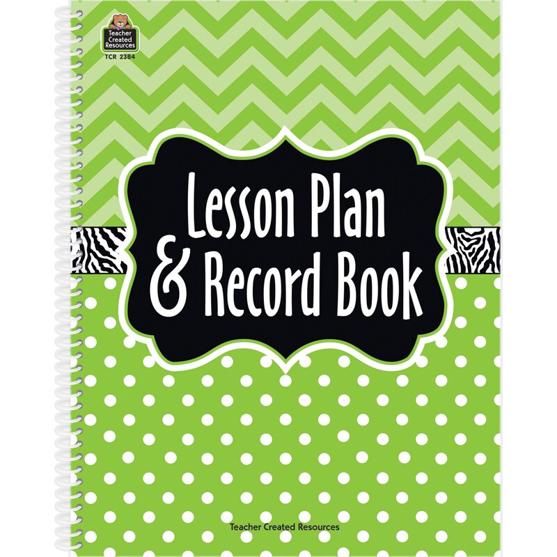 Lime Chevrons and Dots Lesson Plan &#x26; Record Book