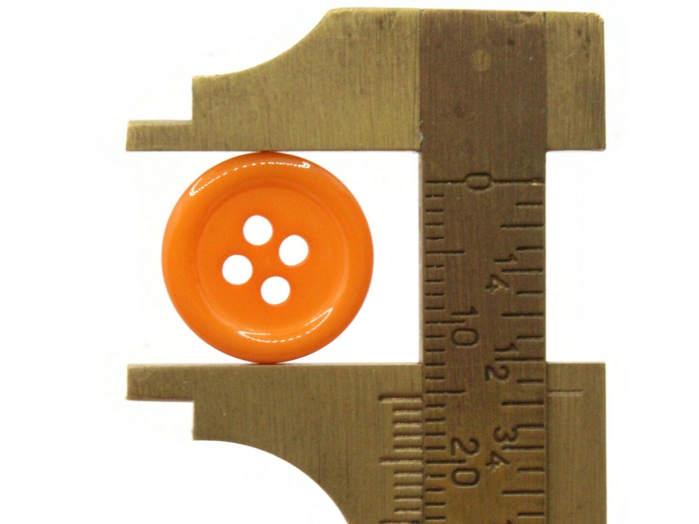 36 15mm Orange Flat Round Plastic Four Hole Buttons