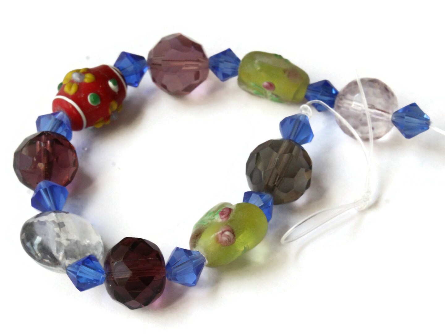 19 Mixed Color Lampwork Glass Beads - 8mm to 17mm Mixed Beads