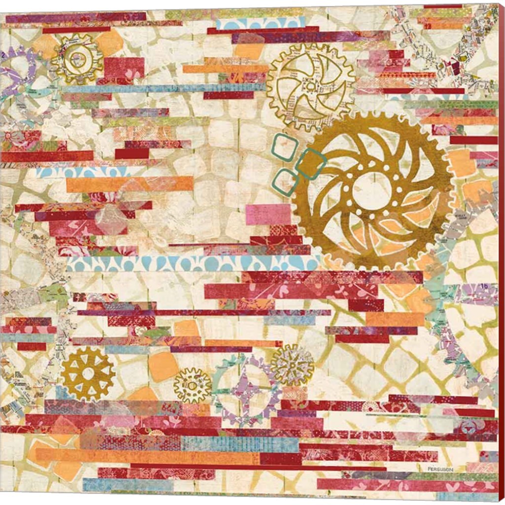 EU Timetable Red by Kathy Ferguson 14&#x22; x 14&#x22; Canvas Wall Art (Set of 2)