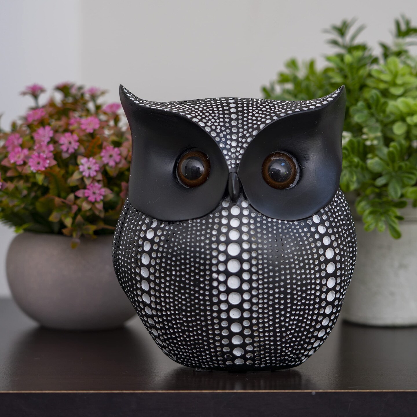 Ornativity Black Owl Statue Figurine - Animal Sculpture Home Decoration for Bedroom Living Room Kitchen Office Bathroom House Decor Figurines