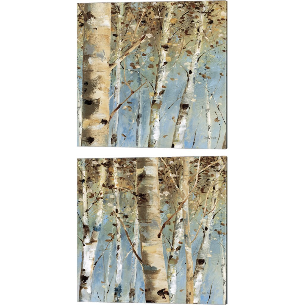 White Forest by Lisa Audit 14" x 14" Canvas Wall Art (Set of 2)