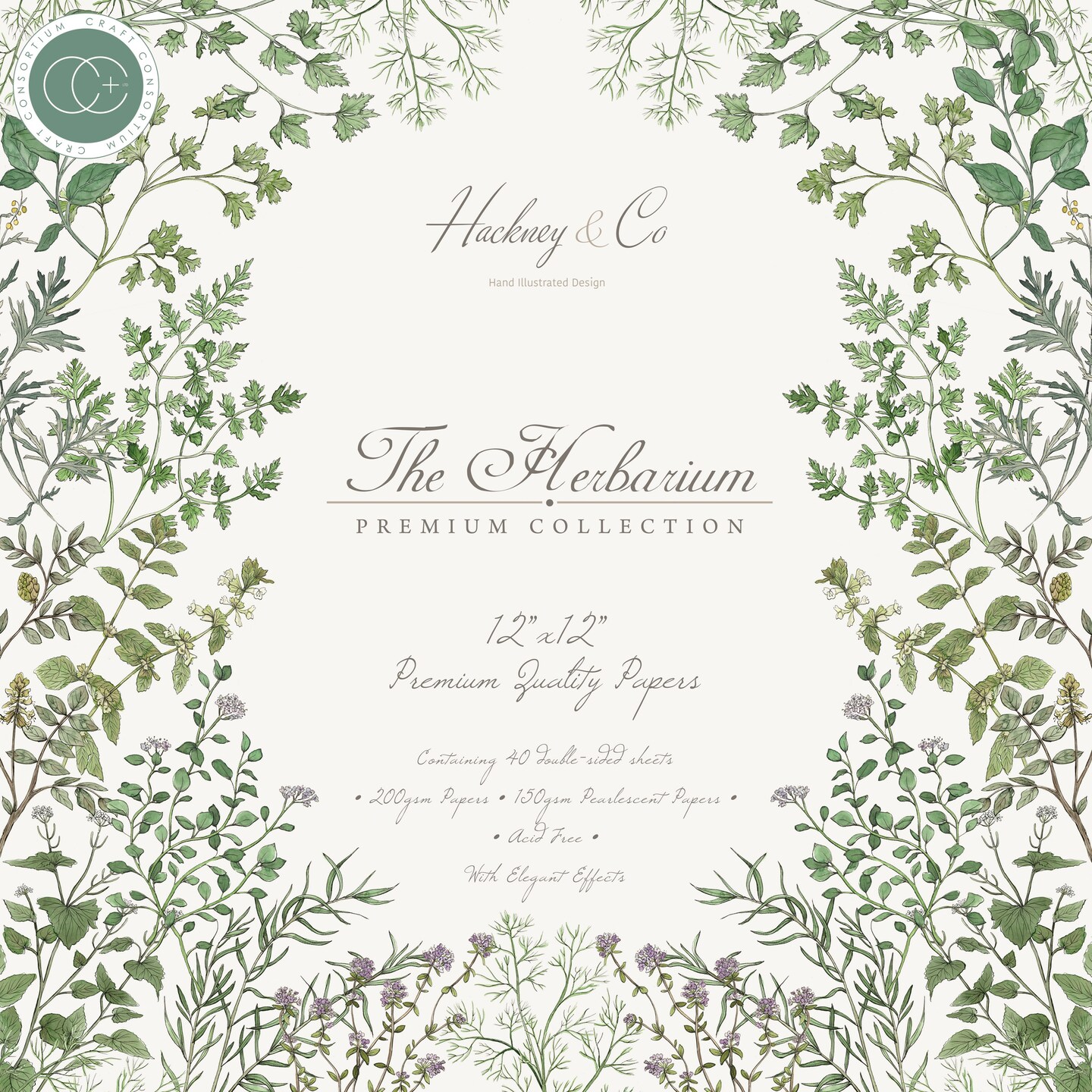 Craft Consortium Double-Sided Paper Pad 12&#x22;X12&#x22; 40/Pkg-The Herbarium