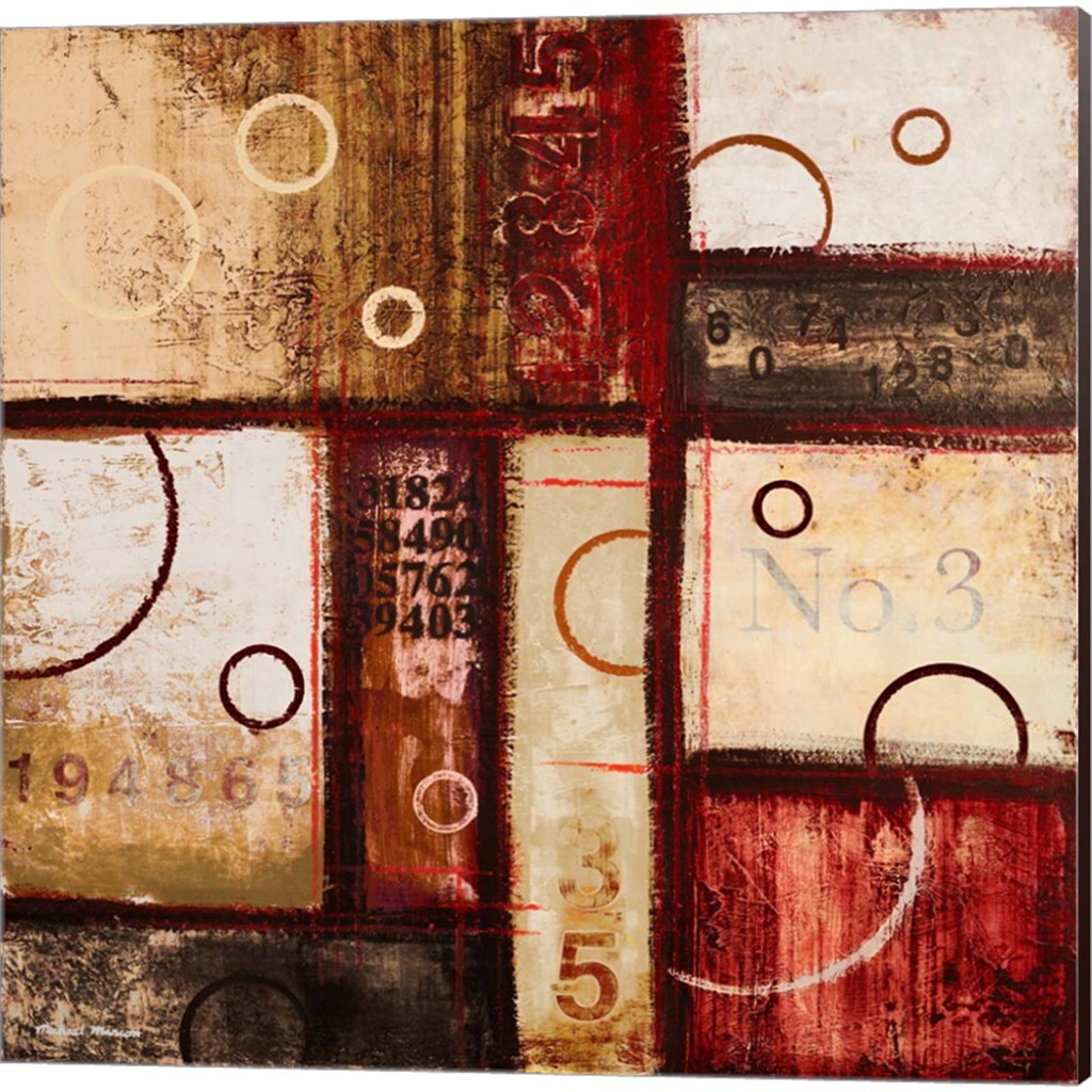 Digits in the Abstract by Michael Marcon 14&#x22; x 14&#x22; Canvas Wall Art (Set of 2)