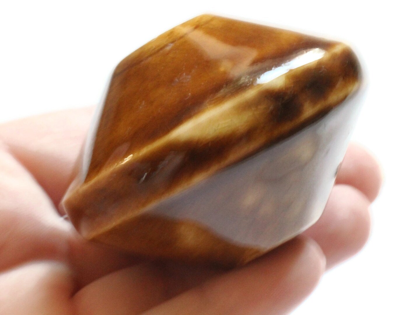 58mm Brown Spotted Saucer Bead Vintage Macrame Ceramic Bead