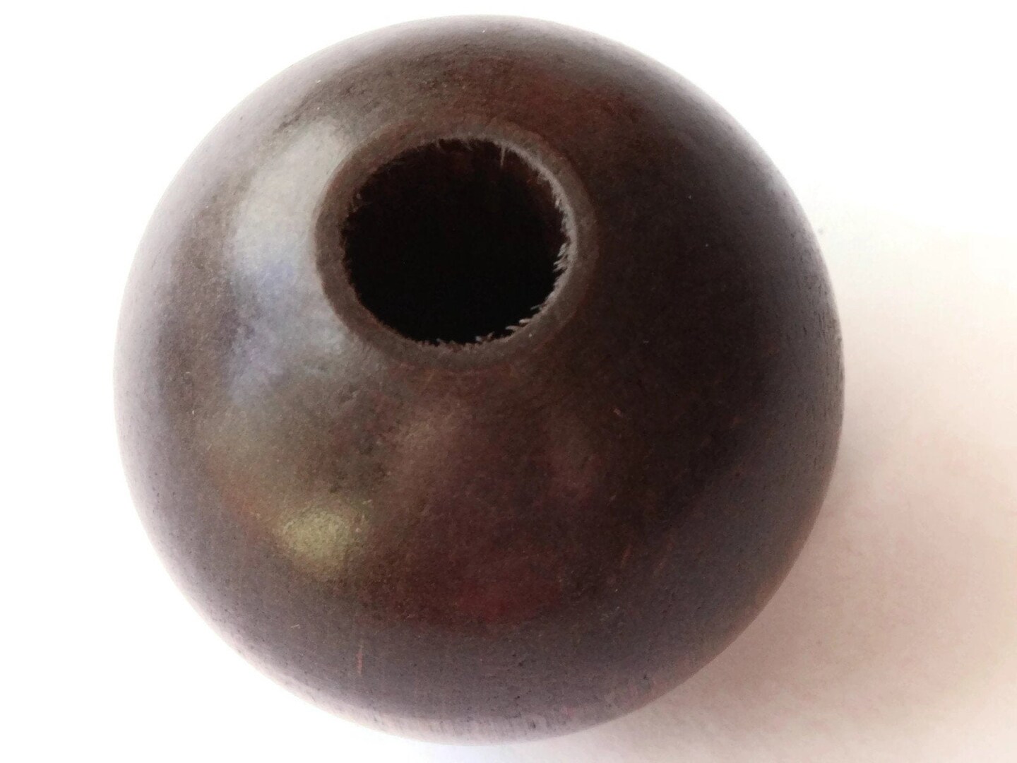 45mm Large Round Brown Wood Beads Vintage Wooden Macrame Beads