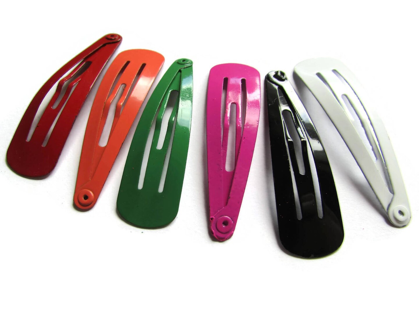 20 47mm Bright Pink Barrettes Hair Decor Barrette Blanks Iron Clips Snap Barrettes