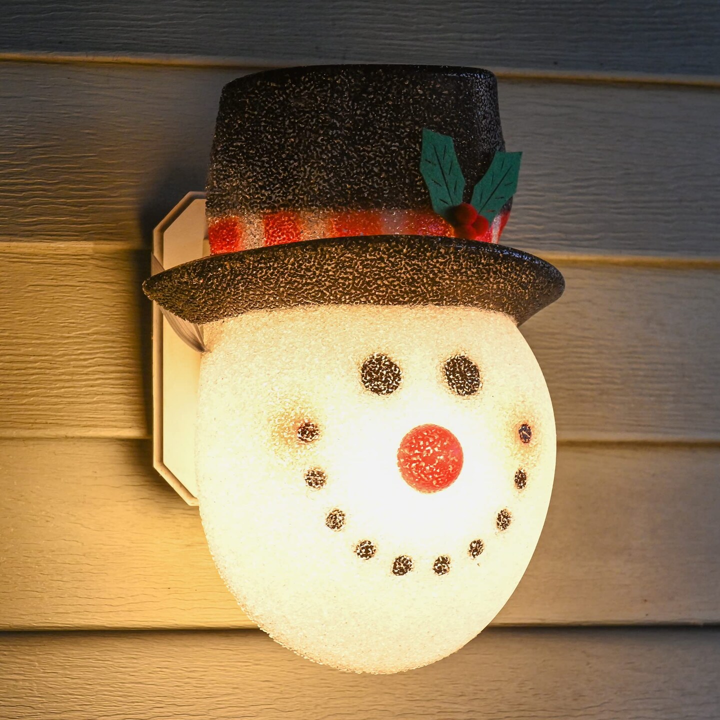 Ornativity Snowman Porch Light Cover - Snowman Head Outdoor Front Porch Lamp Holiday Decoration Covers - Set of 2