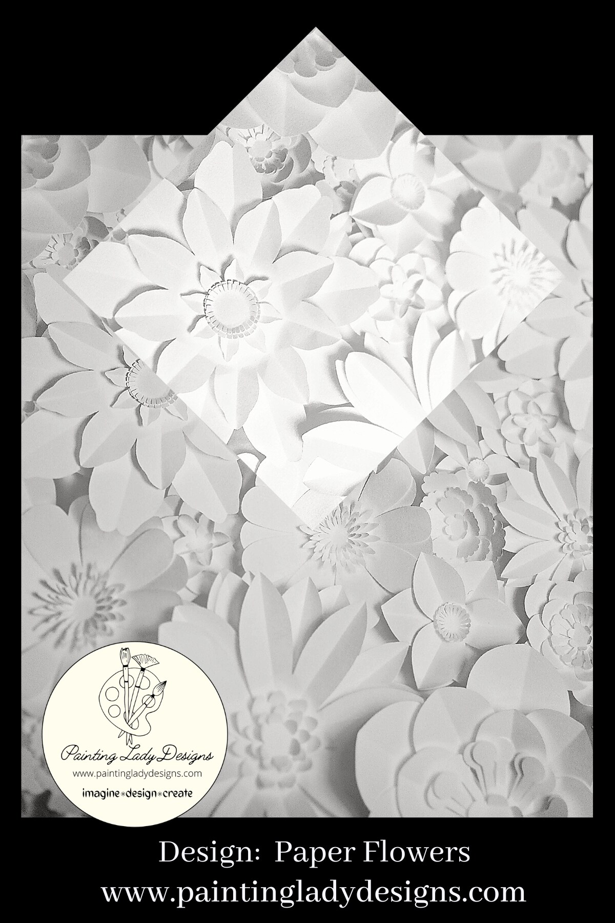 Wallpaper for Decoupage -  3D Paper Flowers Design